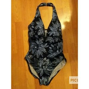 Speedo Halter Floral One Piece V Neck